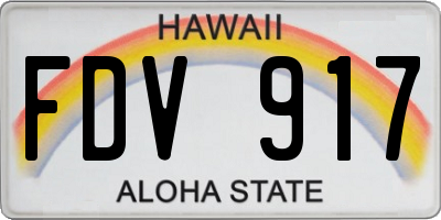 HI license plate FDV917
