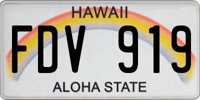 HI license plate FDV919