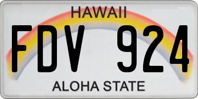 HI license plate FDV924