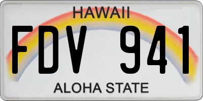 HI license plate FDV941