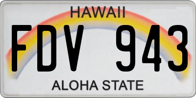 HI license plate FDV943