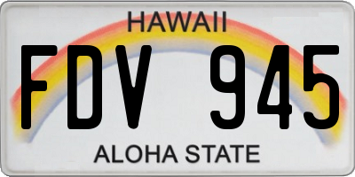 HI license plate FDV945