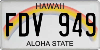 HI license plate FDV949