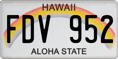 HI license plate FDV952