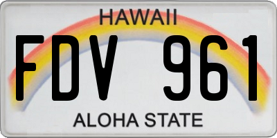 HI license plate FDV961