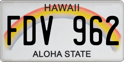 HI license plate FDV962