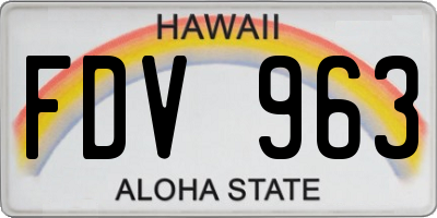 HI license plate FDV963
