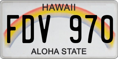 HI license plate FDV970
