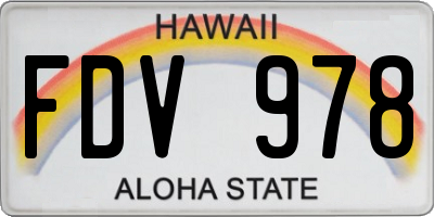 HI license plate FDV978