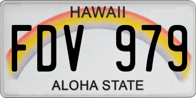 HI license plate FDV979