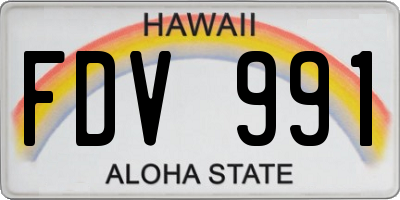 HI license plate FDV991