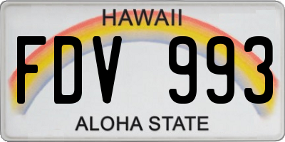 HI license plate FDV993
