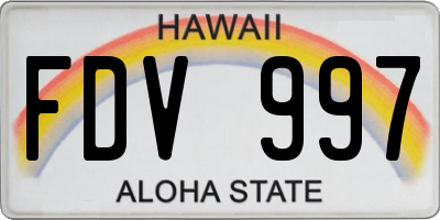 HI license plate FDV997