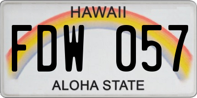 HI license plate FDW057