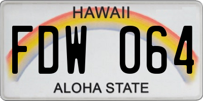 HI license plate FDW064