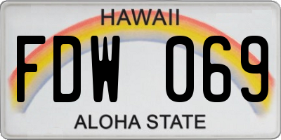 HI license plate FDW069