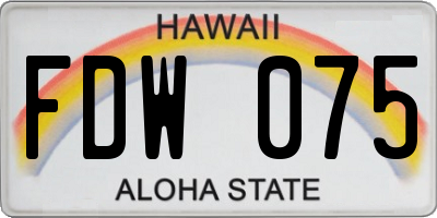 HI license plate FDW075