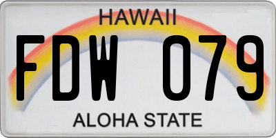 HI license plate FDW079
