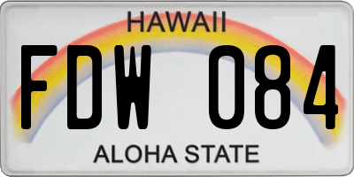 HI license plate FDW084