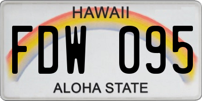 HI license plate FDW095