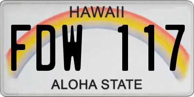 HI license plate FDW117