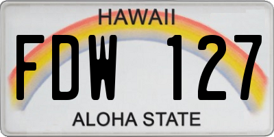 HI license plate FDW127