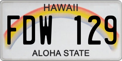 HI license plate FDW129