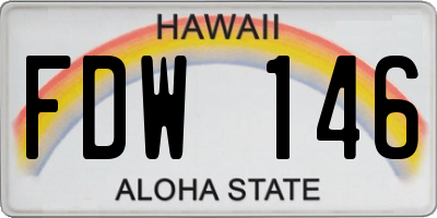HI license plate FDW146