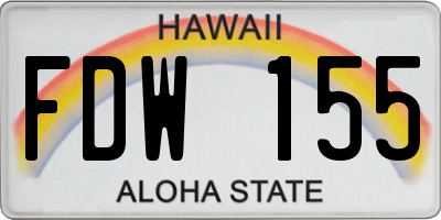 HI license plate FDW155