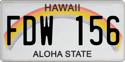 HI license plate FDW156