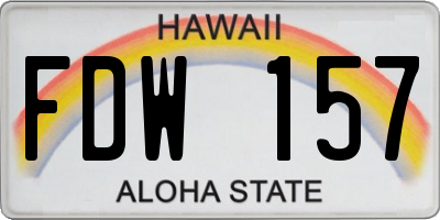 HI license plate FDW157