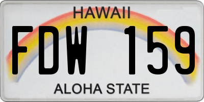 HI license plate FDW159