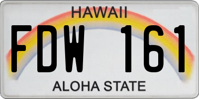 HI license plate FDW161