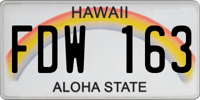 HI license plate FDW163