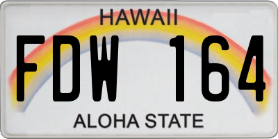 HI license plate FDW164