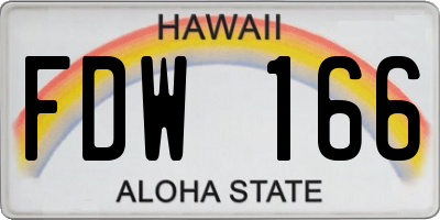 HI license plate FDW166