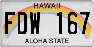 HI license plate FDW167