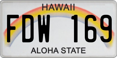 HI license plate FDW169
