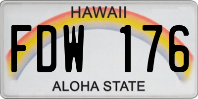 HI license plate FDW176
