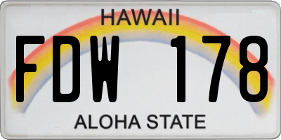 HI license plate FDW178