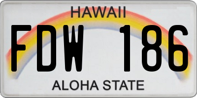 HI license plate FDW186