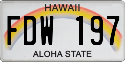 HI license plate FDW197