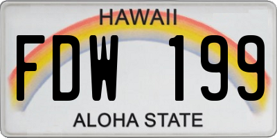 HI license plate FDW199