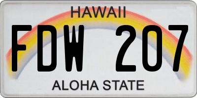 HI license plate FDW207