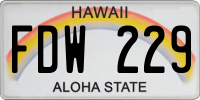 HI license plate FDW229