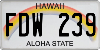 HI license plate FDW239