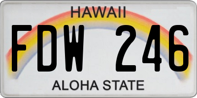 HI license plate FDW246