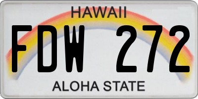HI license plate FDW272