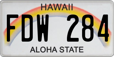 HI license plate FDW284