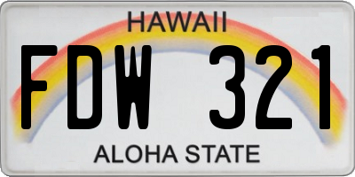 HI license plate FDW321